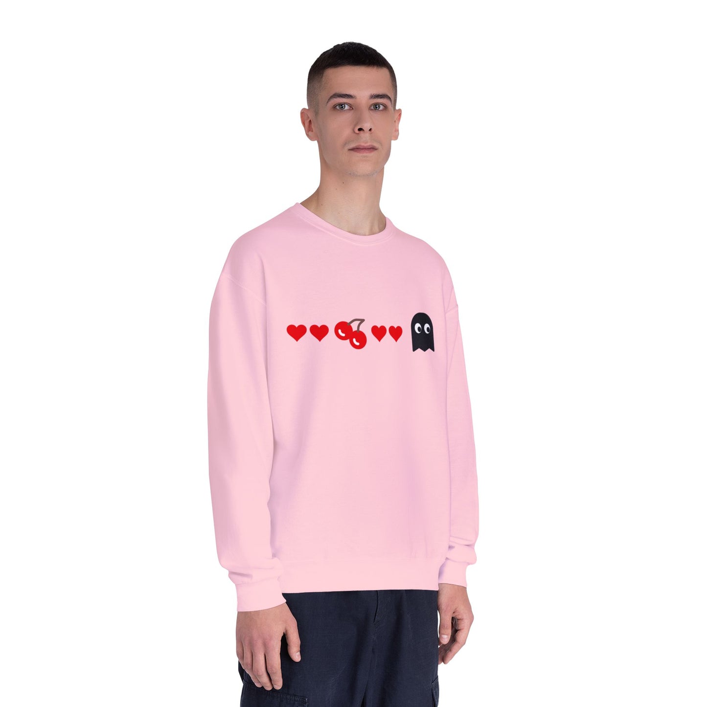 Couples Pacman Ghost Hearts Valentine Sweatshirt